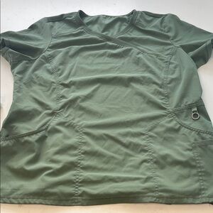 Cherokee Infinity XL Green Short Sleeve V Neck Double Pocket Scrub Top